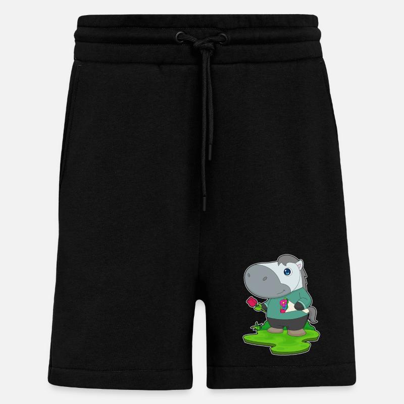 Pferd Blumenstrauß - Shorts - made by SPREAD - SOLID BLACK
