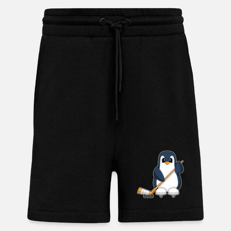 Pinguin Eishockey Eishockeyschläger - Shorts - made by SPREAD - SOLID BLACK