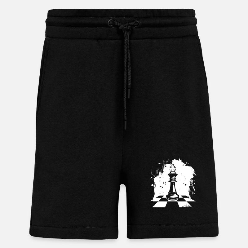 Chess Pieces Graphics - Shorts - made by SPREAD - SOLID BLACK