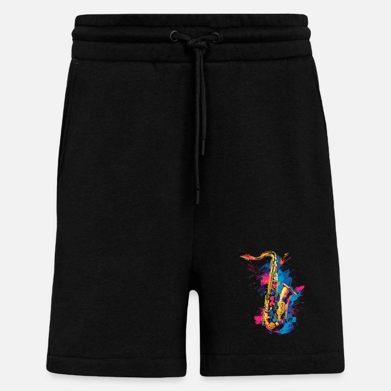 Saxophon Graffiti - Shorts - made by SPREAD - SOLID BLACK