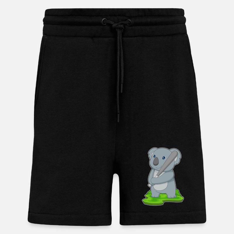 Koala Baseball Batte de Baseball - Short bio décontracté fabriqué en UE - SOLID BLACK
