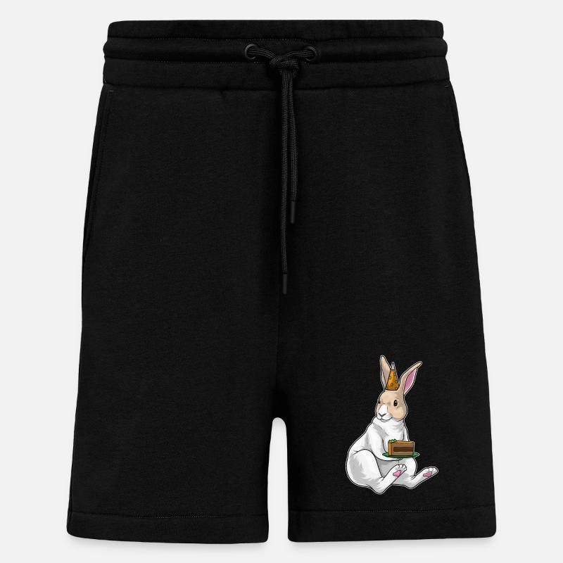 Gâteau d’anniversaire lapin - Short bio décontracté fabriqué en UE - SOLID BLACK