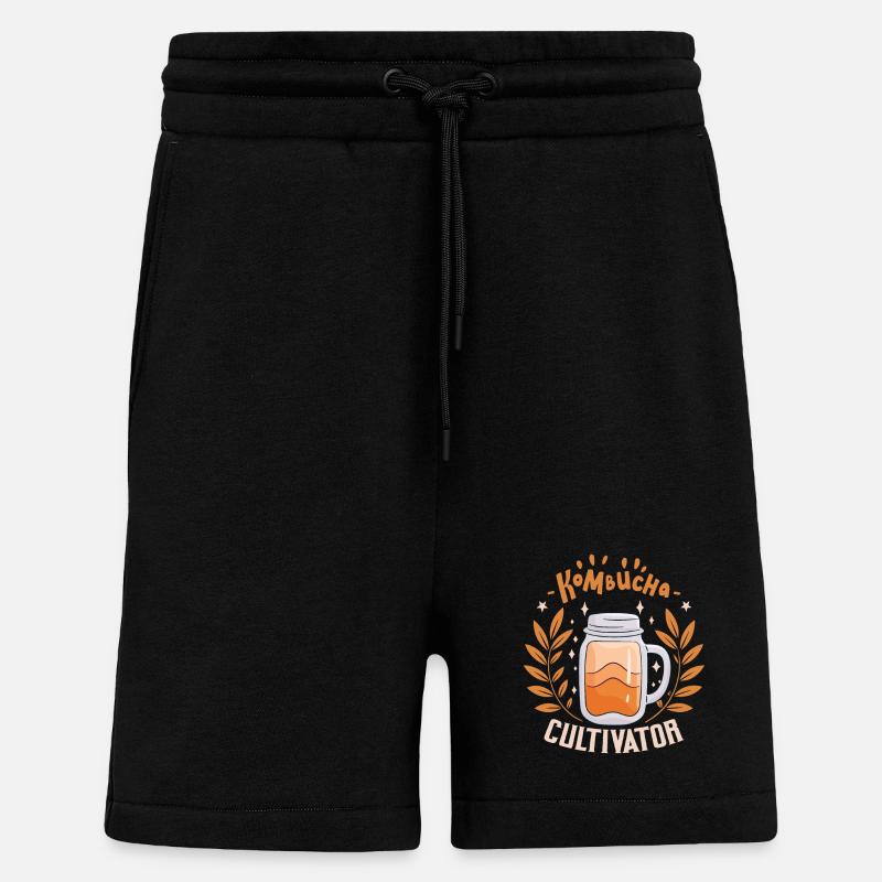 Propulsé par le champignon Kombucha - Short bio décontracté fabriqué en UE - SOLID BLACK