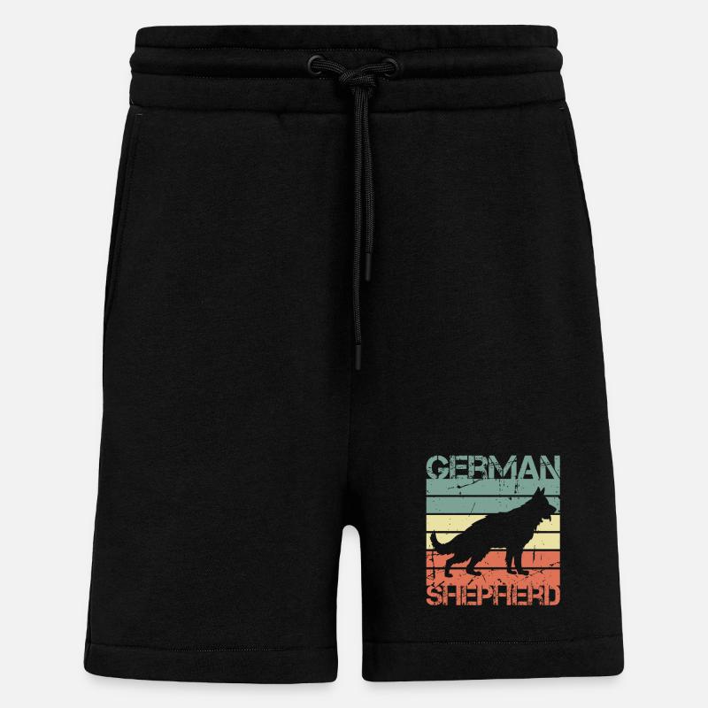 Retro Deutscher Schäferhund - Shorts - made by SPREAD - SOLID BLACK