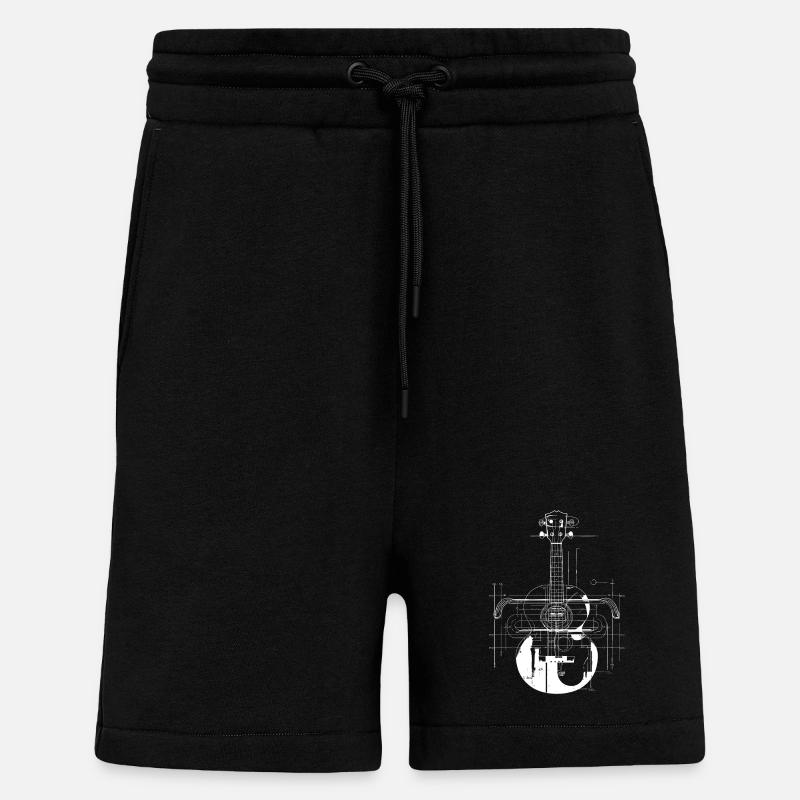 Dessin de ukulélé - Short bio décontracté fabriqué en UE - SOLID BLACK