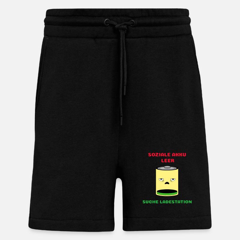 Soziale Akku Leer, Suche Ladestation - Shorts - made by SPREAD - SOLID BLACK