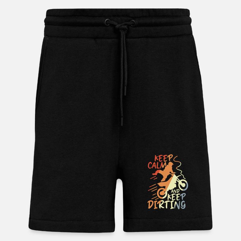 Restez calme et continuez à salir - Short bio décontracté fabriqué en UE - SOLID BLACK