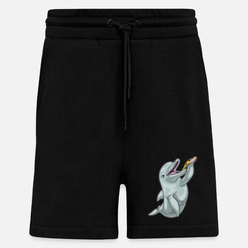 Delfin Pizza - Shorts - made by SPREAD - SOLID BLACK