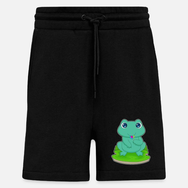 Sucette grenouille - Short bio décontracté fabriqué en UE - SOLID BLACK
