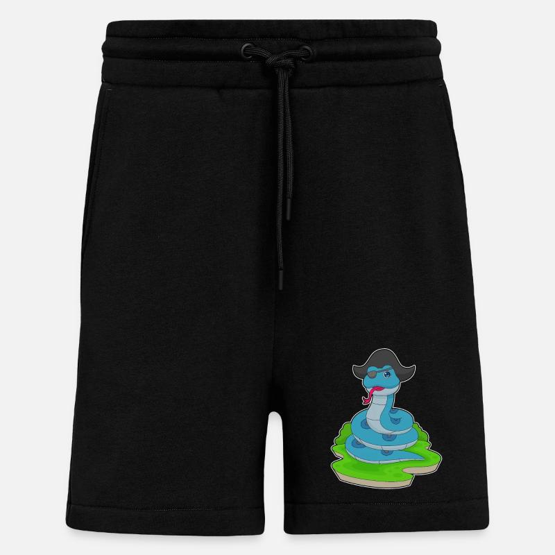 Serpent Pirate Chapeau de Pirate - Short bio décontracté fabriqué en UE - SOLID BLACK