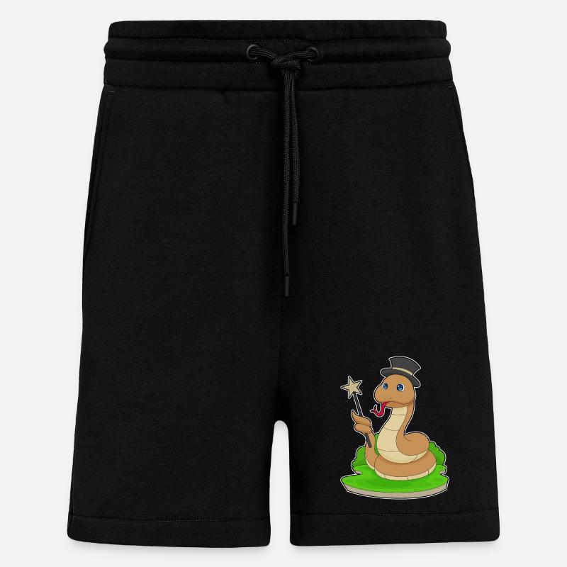 Serpent Sorcier Baguette - Short bio décontracté fabriqué en UE - SOLID BLACK