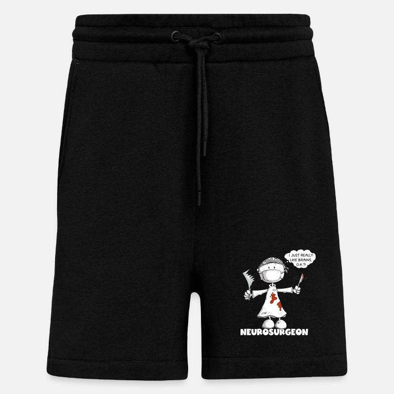 Neurochirurg Spruch Chirurg Strichmännchen Cartoon - Shorts - made by SPREAD - SOLID BLACK