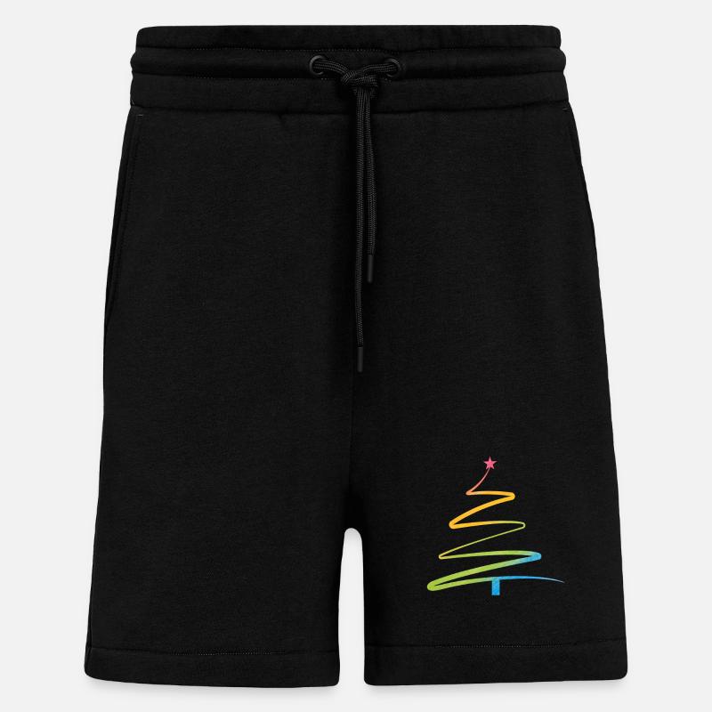Regenbogen Weihnachtsbaum Aquarell - Shorts - made by SPREAD - SOLID BLACK