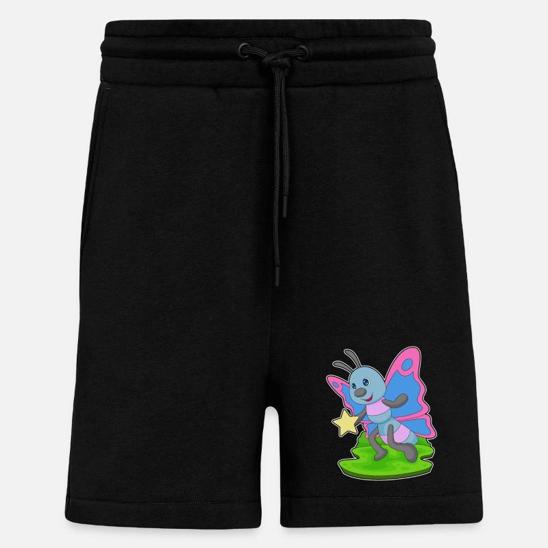 Étoile papillon - Short bio décontracté fabriqué en UE - SOLID BLACK