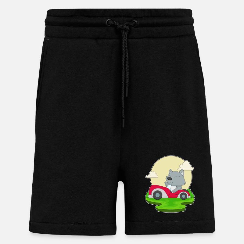 Katze Auto - Shorts - made by SPREAD - SOLID BLACK