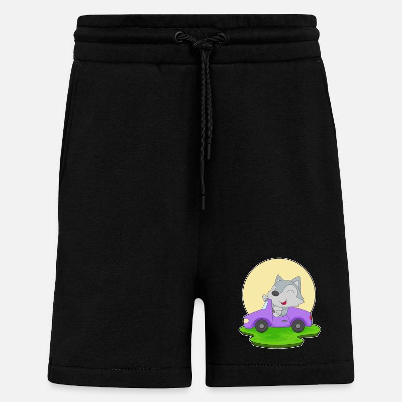 Voiture loup - Short bio décontracté fabriqué en UE - SOLID BLACK