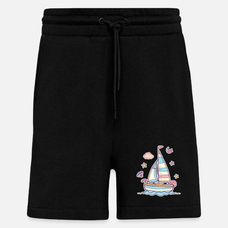 Sailing Comic Look - Shorts - made by SPREAD - SOLID BLACK