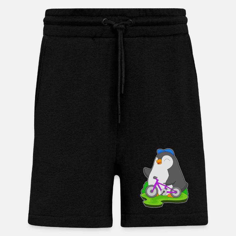 Vélo pingouin - Short bio décontracté fabriqué en UE - SOLID BLACK