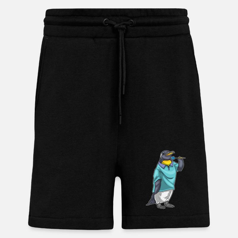 Pinguin Dart Dartpfeil - Shorts - made by SPREAD - SOLID BLACK