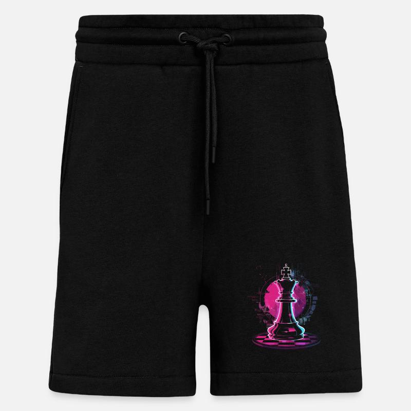 Pièce d’échecs look steampunk - Short bio décontracté fabriqué en UE - SOLID BLACK