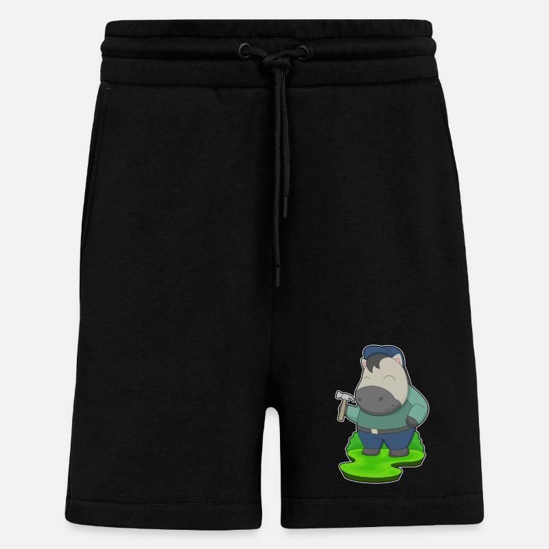 Pferd Handwerker Hammer - Shorts - made by SPREAD - SOLID BLACK