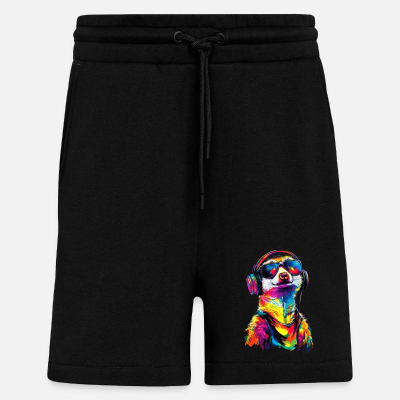 Erdmännchen Sonnenbrille Bunt Süßes Erdmännchen - Shorts - made by SPREAD - SOLID BLACK