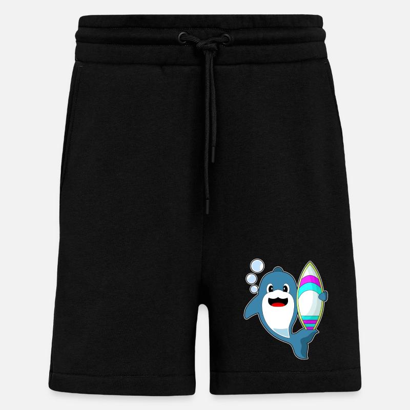Planche de surf Dolphin Surfer - Short bio décontracté fabriqué en UE - SOLID BLACK