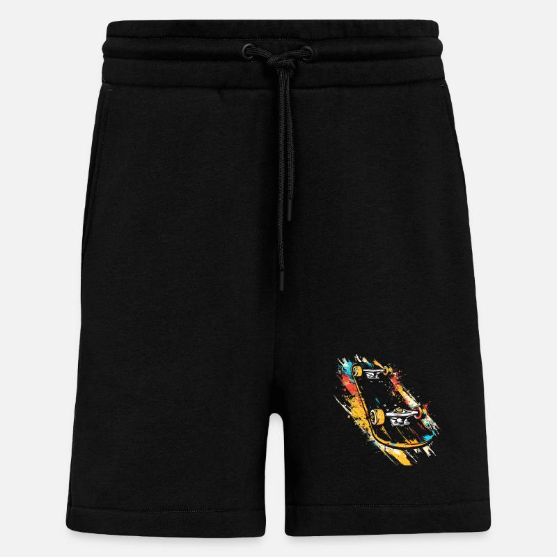 Skateboard Graffiti - Short bio décontracté fabriqué en UE - SOLID BLACK