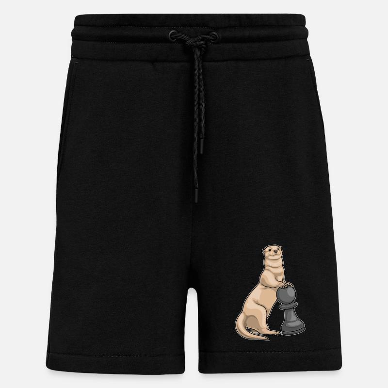 Otter Schachfigur Bauer Schach - Shorts - made by SPREAD - SOLID BLACK