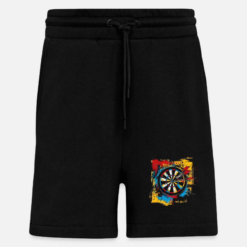 Jeu de fléchettes Graffiti - Short bio décontracté fabriqué en UE - SOLID BLACK