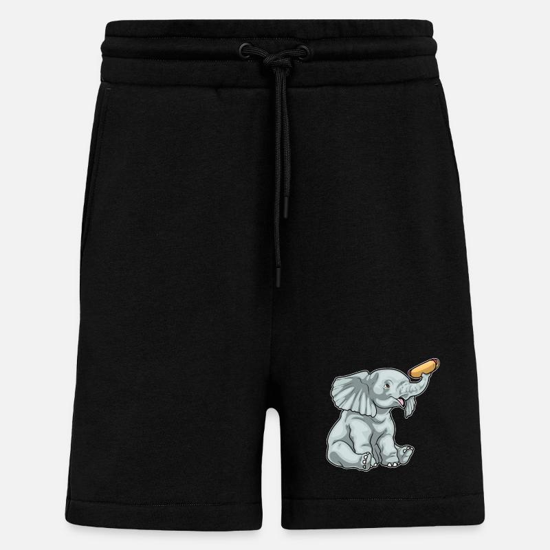 Hot-dog éléphant - Short bio décontracté fabriqué en UE - SOLID BLACK