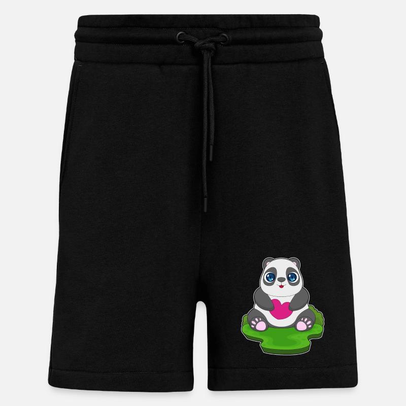 Panda Herz - Shorts - made by SPREAD - SOLID BLACK