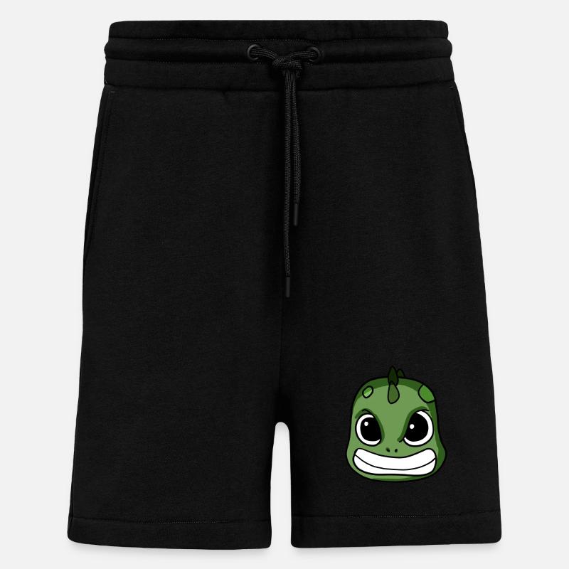 Dino Sauer upsets dinosaur head - Shorts - made by SPREAD - SOLID BLACK