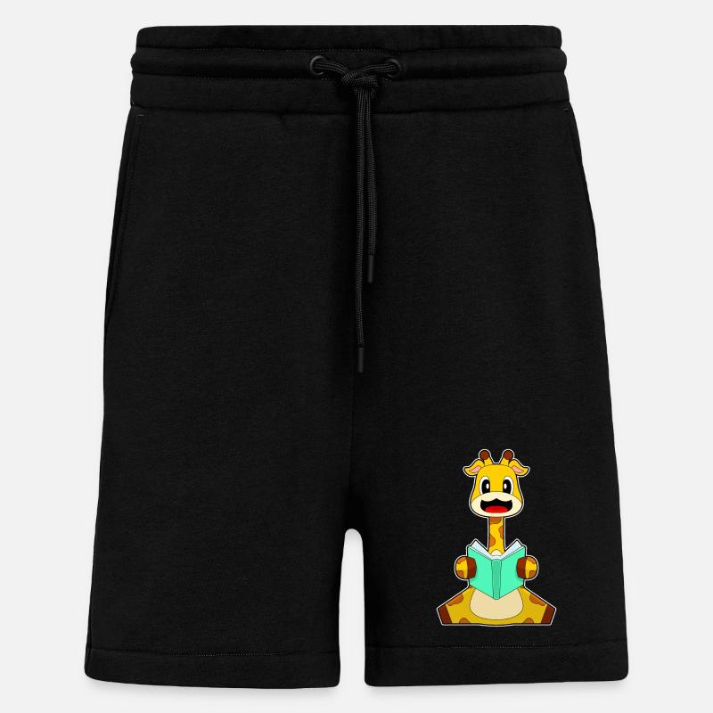 Giraffe Nerd Buch - Shorts - made by SPREAD - SOLID BLACK