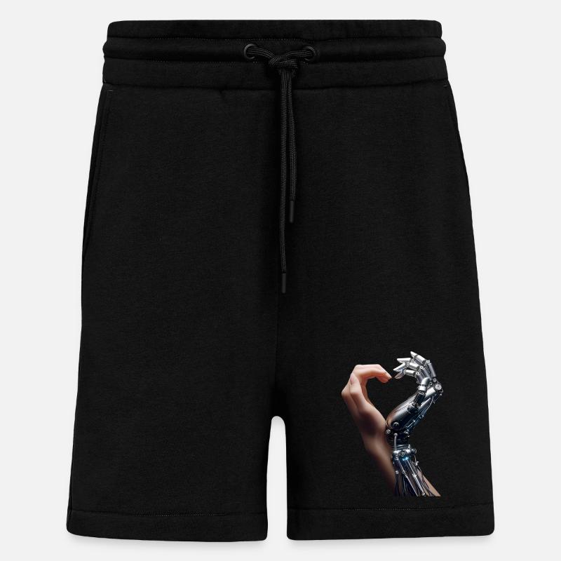 Mensch Roboter Love Hands - Shorts - made by SPREAD - SOLID BLACK