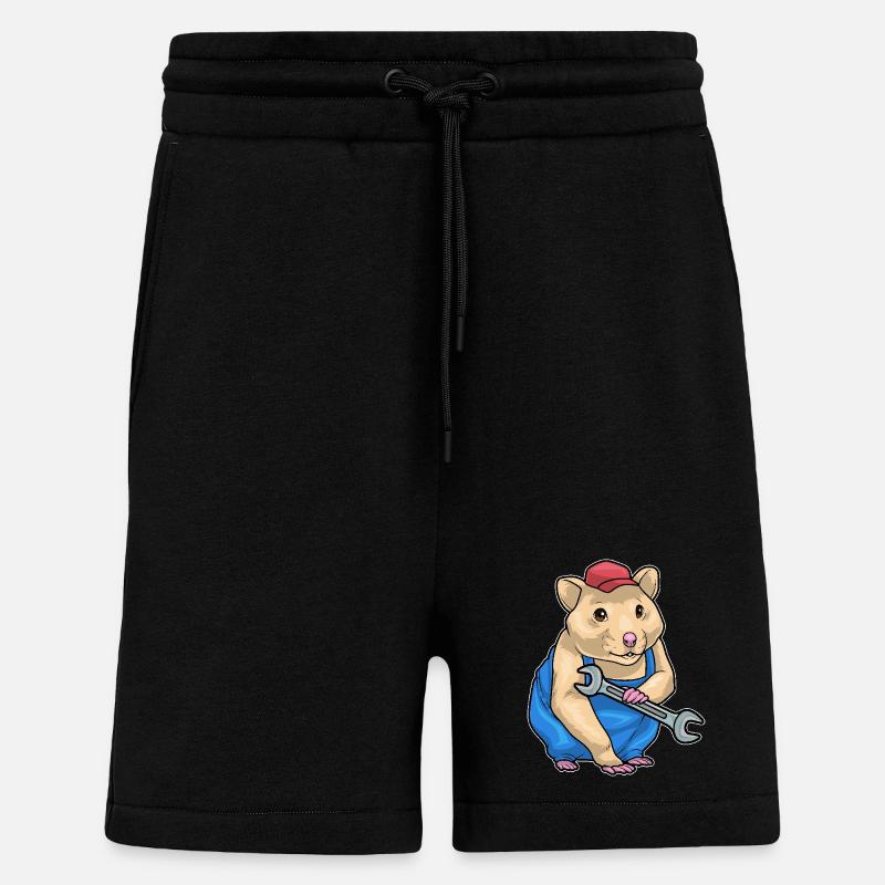Clé mécanique hamster - Short bio décontracté fabriqué en UE - SOLID BLACK