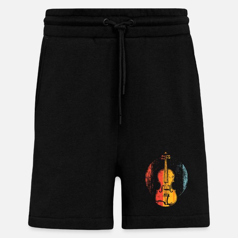 Violin Comic Style - Shorts - made by SPREAD - SOLID BLACK