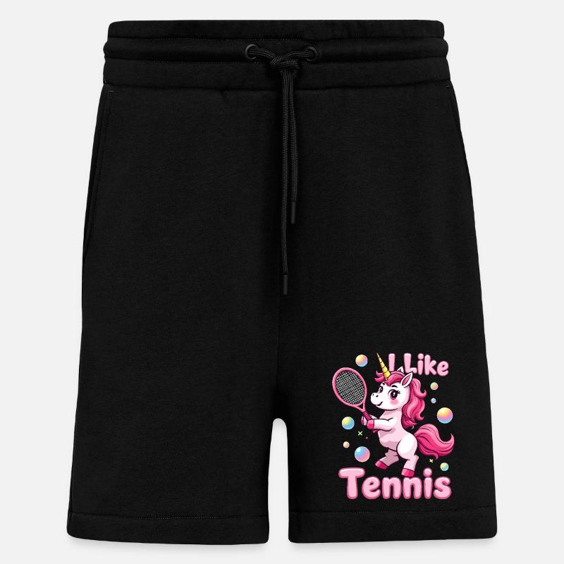 Einhorn Tennis Kinder Geschenk - Shorts - made by SPREAD - SOLID BLACK