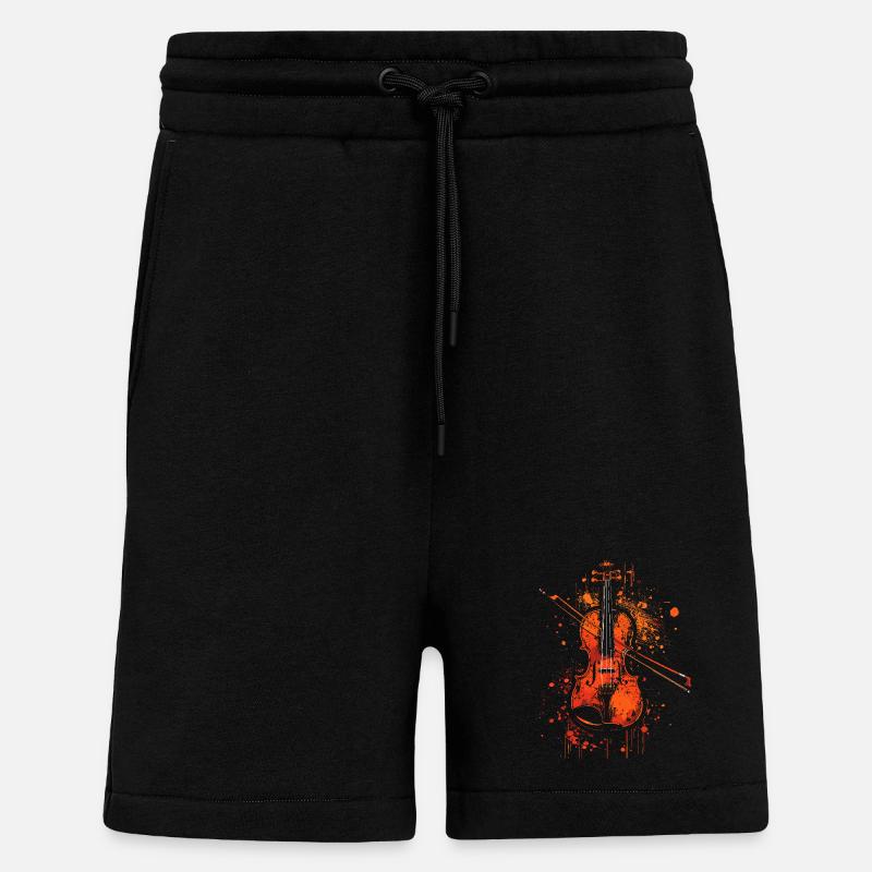 Graphisme violon - Short bio décontracté fabriqué en UE - SOLID BLACK