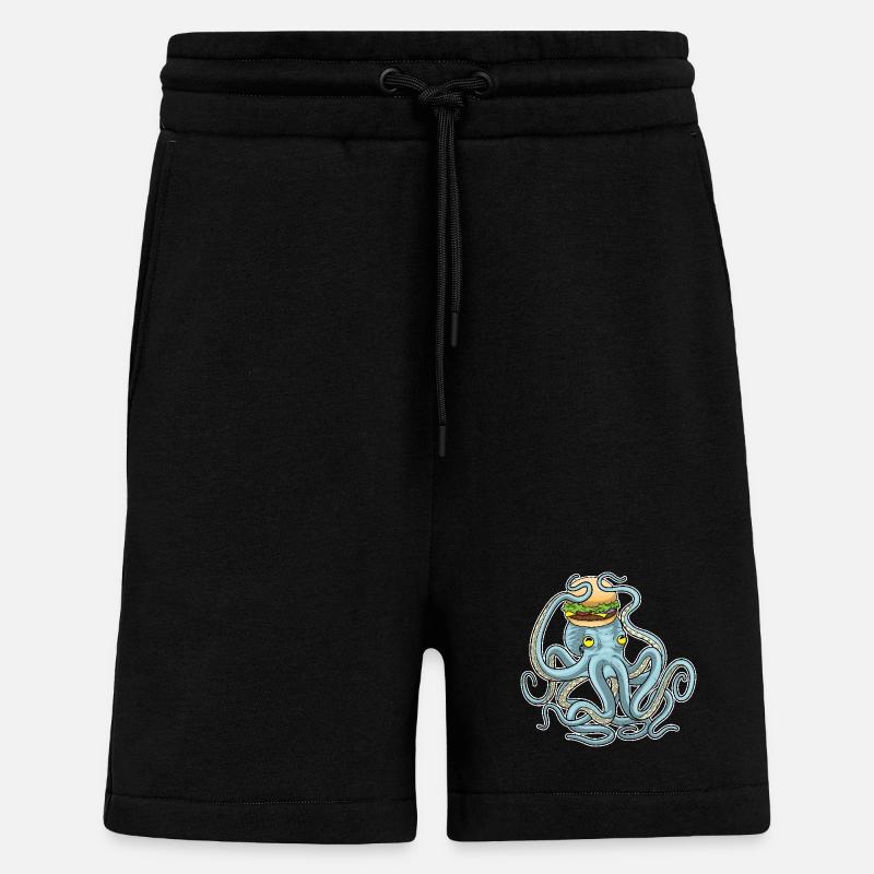 Cheeseburger au poulpe - Short bio décontracté fabriqué en UE - SOLID BLACK