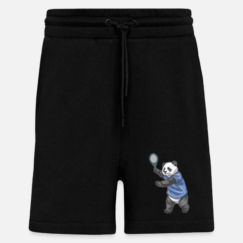 Raquette de tennis Panda - Short bio décontracté fabriqué en UE - SOLID BLACK