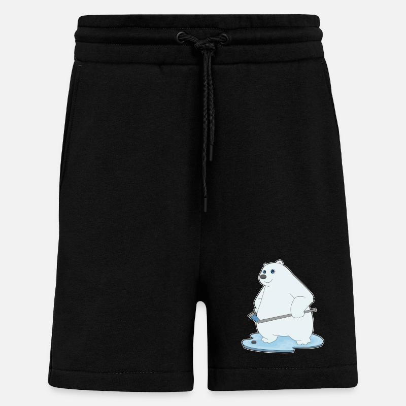 Eisbär Eishockey Eishockeyschläger - Shorts - made by SPREAD - SOLID BLACK