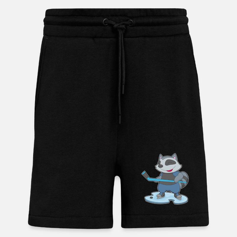 Waschbär Eishockey Eishockeyschläger - Shorts - made by SPREAD - SOLID BLACK
