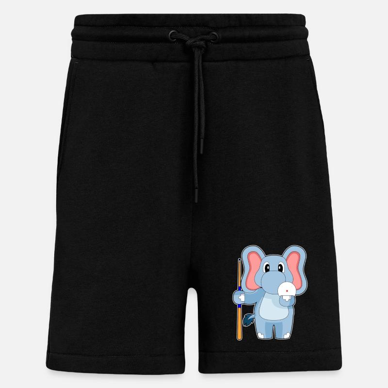 Cue de billard éléphant - Short bio décontracté fabriqué en UE - SOLID BLACK