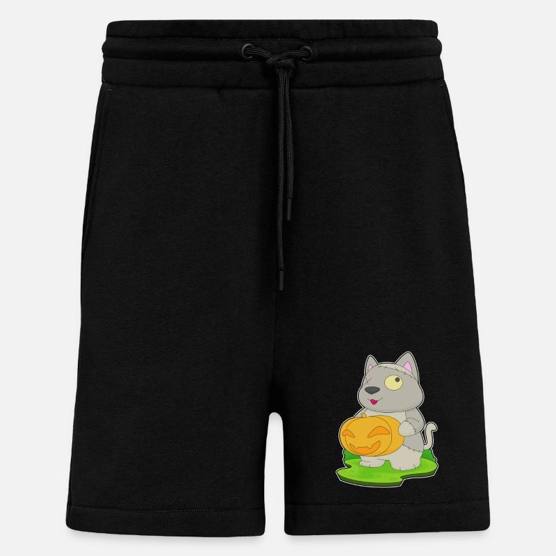 Chat Halloween Zombie - Short bio décontracté fabriqué en UE - SOLID BLACK
