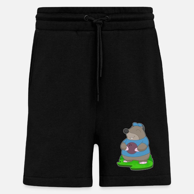 Mole Bowling Bowling Ball - Shorts - made by SPREAD - SOLID BLACK