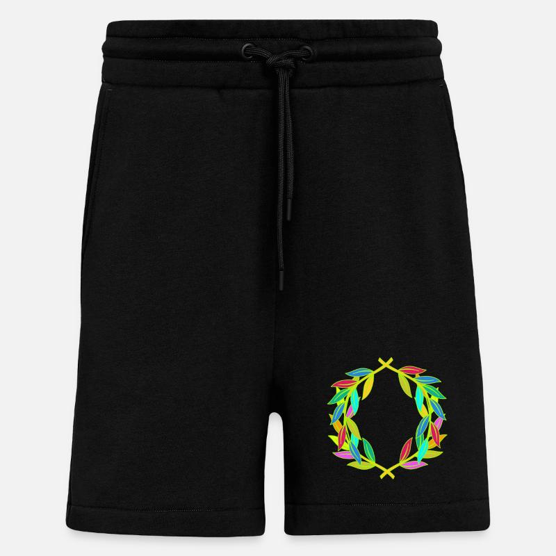 Rainbow Laurel Wreath Laurel - Shorts - made by SPREAD - SOLID BLACK