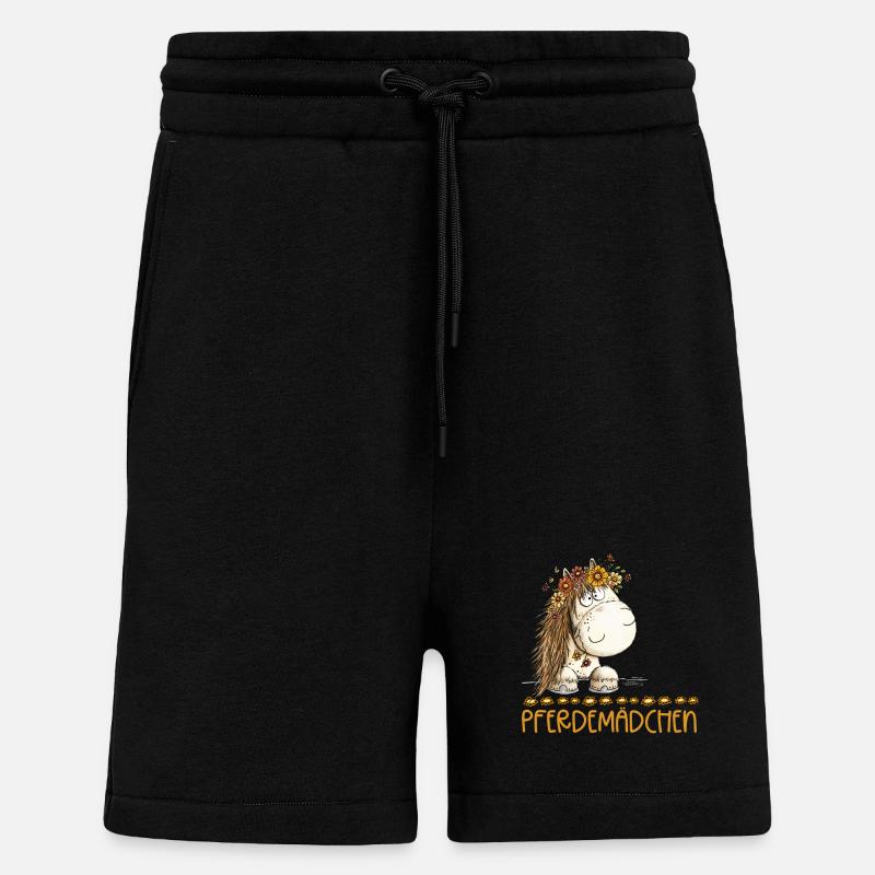 Pferdemädchen Spruch Mit Süßem Pferd - Shorts - made by SPREAD - SOLID BLACK