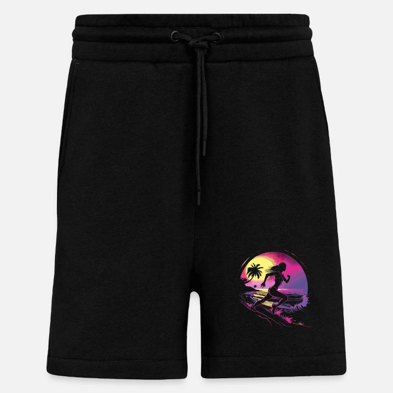 Läuferin Synthwave - Shorts - made by SPREAD - SOLID BLACK