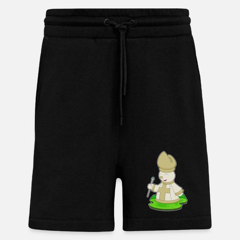 Chess Piece Bishop Chess - Shorts - made by SPREAD - SOLID BLACK